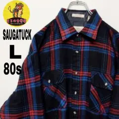 80s usa古着 SAUGATUCK ネルシャツ　L　VINTAGE ブラック