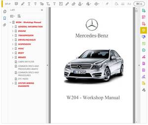 メルセデスベンツ Cクラス W204 C280 C300 2008-2014 ワークショップマニュアル 整備書 配線図