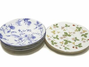 1円スタート WEDGWOOD ウェッジウッド ソーサー 小皿 プレート セット ◇ ブループラム 3枚/ ワイルドストロベリー 2枚 ▼ ロフト0/6F