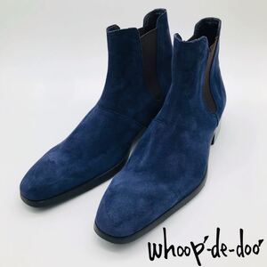 【美品】whoop de doo サイドゴアブーツ ブルー ヌバック 国産