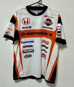 スーパーGT ARTA Project AUTOBACS RACING TEAM AGURI HONDA NSX チームレプリカピットドライTシャツ 8号車 サイズL