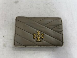 【TORY　BURCH】トリーバーチ　二つ折り財布　ベージュブラウン　レザー　SY02-GMF