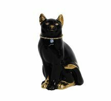 イタリア輸入　アンティーク調　バロック調　ゴシック調　ブラック　猫の置物　トラネコの置物
