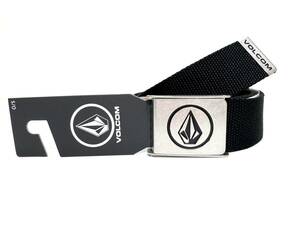 VOLCOM ボルコム D5932102BLK③ ウェブ ベルト WebBelt GIベルト ガチャベルト ブラック色 ロゴ StoneLogo ヴォルコム 新品 即決 送料無料