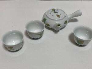 未使用　有田焼　柳山作　急須　湯呑　銀杏　昭和レトロ　和食器　茶器