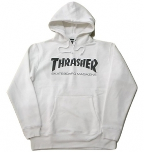 JB即決 THRASHER スラッシャー MAG LOGO マグロゴ フードスウェット パーカー 白 XLサイズ 新品 マガジンロゴ 80 90 DOGTOWN