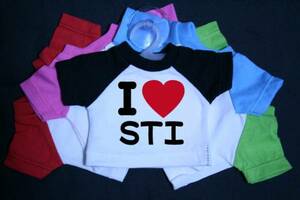 I LOVE ミニTシャツ ＳＴＩ 各色有り ステッカー