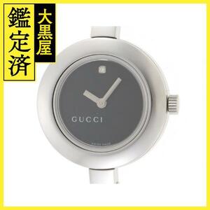 GUCCI グッチ 腕時計 105 YA105511 ステンレス ブラックフラワー1Pダイヤモンド文字盤 クオーツ【472】SJ