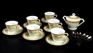 【蔵c9450】Noritake　ノリタケ　カップ＆ソーサー　シュガーポット　ティースプーン　六客