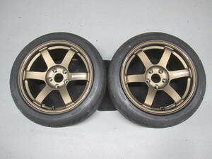 美品 絶版サイズ RAYS ボルクレーシング TE37 SAGA S-plas ブロンズ 9.5J+15 114.3/H5 タイヤ アクセラ651 SPORT 255/40R17 2本出品　