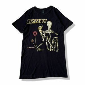 NIRVANA(ニルヴァーナ) 「INCESTICIDE」 ロックバンドアルバムTシャツ ブラック/黒 S 半袖 クルーネック カートコバーン ビンテージTシャツ