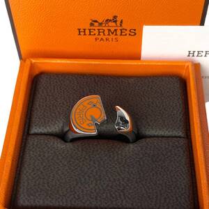 美品 エルメス HERMES レディース カルーゼル リング オレンジ 箱付き