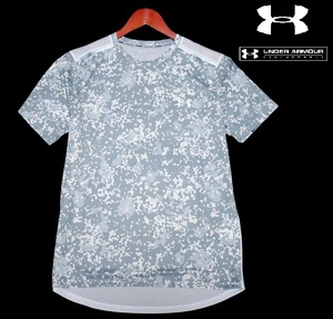 新品! アンダーアーマー UA スピードストライド メッシュ プリント Tシャツ ホワイト MD (M) 送料安☆UNDER ARMOUR ランニング 吸水速乾★