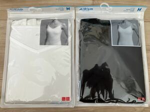 新品!!ユニクロ☆エアリズム キャミソール Mサイズ 2枚 ブラック&ホワイト☆WOMEN インナー 肌着 UNIQLO AIRism