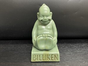 長G076/ビリケン 印鑑入れ 陶磁器製/印鑑立て/朱肉ケース・箱欠/BILLIKEN/レトロ/アンティーク/1円～