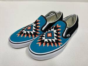 激レア!! VANS SLIPON 青 黒 ネイティブ柄 US10 (28cm) アメリカ企画限定!! スリッポン バンズ 