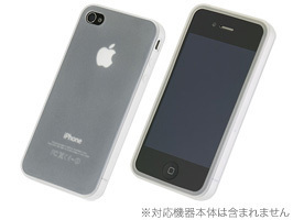 中古美品 POWER SUPPORT パワーサポート シリコーンジャケットセット for iPhone 4 ナチュラル PHK-11