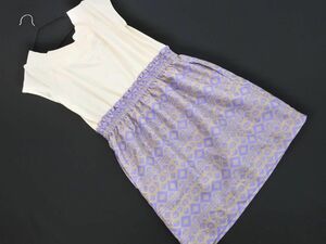 新品 JILLSTUART ジルスチュアート ドッキング ワンピース sizeM/白ｘベージュ ■◆ ☆ eia4 レディース