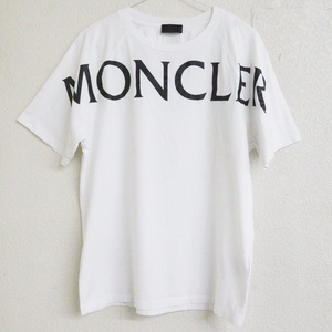  MONCLER モンクレール ビッグロゴ Tシャツ Sサイズ ホワイト×ブラック G10918C7C510 829H8 ラバーワッペン 汚れ有り