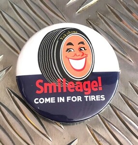 ビッグ缶バッチ ヨコハマタイヤ YOKOHAMA TIRE Smileage アメリカ雑貨 アメリカン雑貨