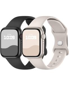 特別セール　2本セット Apple Watch バンド 41/40/38mm アップルウォッチ バンド シリコン製 スポーツバンド 全Series対応　交換ベルト