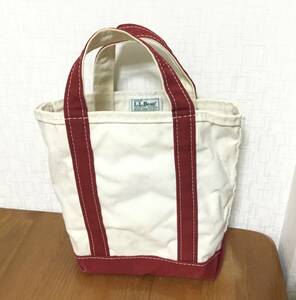 ♪L.L.Bean エルエルビーン　BOAT AND TOTE FREEPORT MAINE トートバッグ　生成り/レッド♪