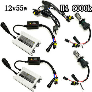 HIDキット H4 スライド式 Hi/Lo リレーレス 12v55w 超薄型バラスト hid kit 6000K 送料無料