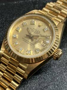 C/401 稼働品 状態良好 ロレックス オイスターパーペチュアル デイトジャスト 18K 腕周り16cm ROLEX OYSTER PERPETUAL DATEJUST Ref.69178G