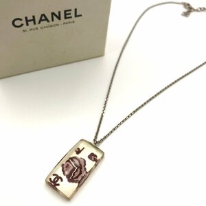 1円 良品 CHANEL シャネル ココマーク スクエア型 クリア ヴィンテージ ネックレス a4308