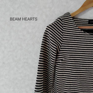 BEAMS HEART ビームス ハート トップス ニット セーター ボーダー ラウンドネック 長袖 レディース サイズ ブラックブラウン SJJ127