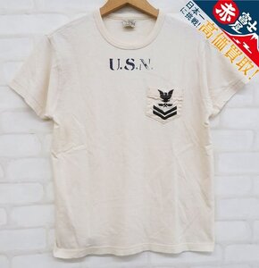 8T3673【クリックポスト対応】バズリクソンズ USN 半袖ポケットTシャツ BUZZ RICKSON