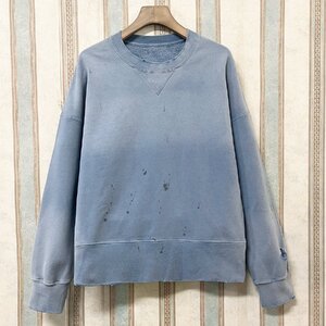 新品同様 VISVIM ビズビム COURT SWEAT L／S CRASH ヴィンテージ 泥染加工 トレーナー パーカー スウェット 0123105010018 サイズ2