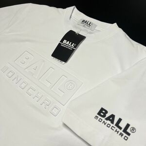 ●送料390円可能商品 ボール BALL 新品 メンズ イタリア発人気ブランド エンボス加工 半袖 Tシャツ 白[54128-01-M]一 三 壱★QWER