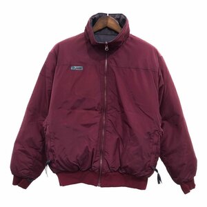 90年代 Columbia コロンビア リバーシブル ナイロン ダウン ジャケット アウトドア キャンプ パープル (メンズ L) 中古 古着 P9556