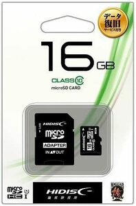 HIDISC microSDHCメモリカード 16GB CLASS10 UHS-I HDMCSDH16GCL10DS アダプター 付き micro SD カード メモリーカード 32gb 8gb アダプタ