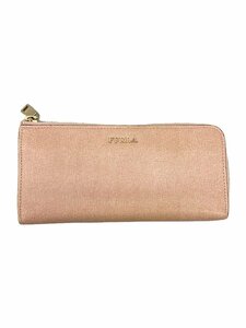 FURLA◆長財布/レザー/PNK/レディース