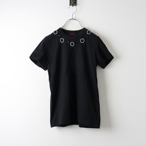 AD2020 トリココムデギャルソン tricot COMME des GARCONS ビジューネック Tシャツ M/ブラック トップス カットソー【2400014174984】