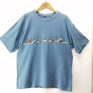 CONVINGTON製 ビートル VW バハ イラスト プリント Tシャツ M BLUE