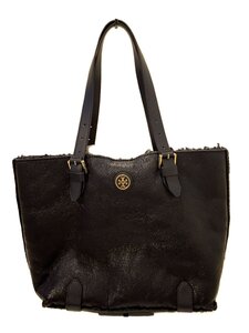 TORY BURCH◆トートバッグ/レザー/NVY/無地/79311-02231