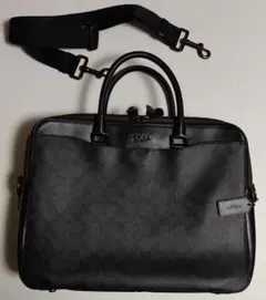 COACH新品メンズベルトループ付ビジネスバッグF79974 シグネチャー 黒