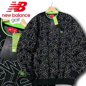 新品 new balance ニューバランス ゴルフ 撥水 防風 防寒 保温 ライトウェイト ストレッチ 長袖 ジャガード ニット セーター 7 3L ◆B5631