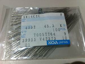 KOA SN14C2C 1/4w　45.3KΩ F ±1％ 100本1袋 (7)