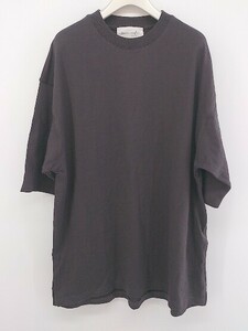 ◇ tree cafe ツリーカフェ 七分袖 Tシャツ カットソー サイズL ブラウン系 レディース P