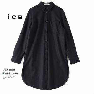 美品★素敵681★iCBアイシービー★4size/9号★ブラウス黒K076