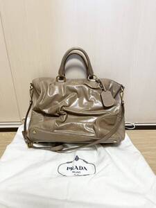 【良品】PRADA プラダ BN2324 ヴィッテロ シャイン ダブルジップ 2WAY ハンドバッグ ショルダーバッグ レザー 斜め掛けかばん 