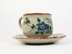 【美品】カップ＆ソーサー 九谷焼　玉苑　茶道具　急須　茶