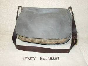 HENRY BEGUELIN エンリー ベグリン　レザーメッセンジャーバッグ