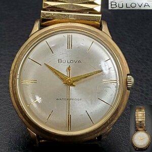 【宝蔵】BULOVA ブローバ 腕時計 T275882 10KT ROLLED GOLD PLATE 自動巻き 3針 ゴールド 稼働品 訳あり現状品