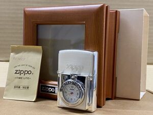 【ZIPPO】ジッポ オイルライター『TIME LITE U.S.TRADITIONAL』時計 2002年製 新品・未使用