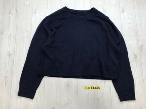 美品！GAP ギャップ レディース クロップド ニットソー ナイロンウール混 S(160/175-88-94) ネイビー